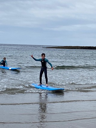 Surfing on Howe strand the 7th of June